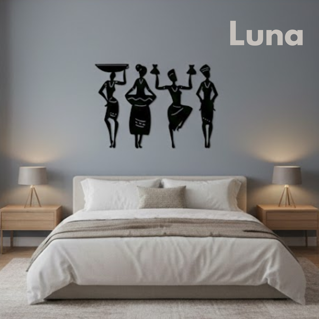 Tribal Women Wooden Wall Art Set (4 Pieces) - Modern Home Wall Décor | Luna